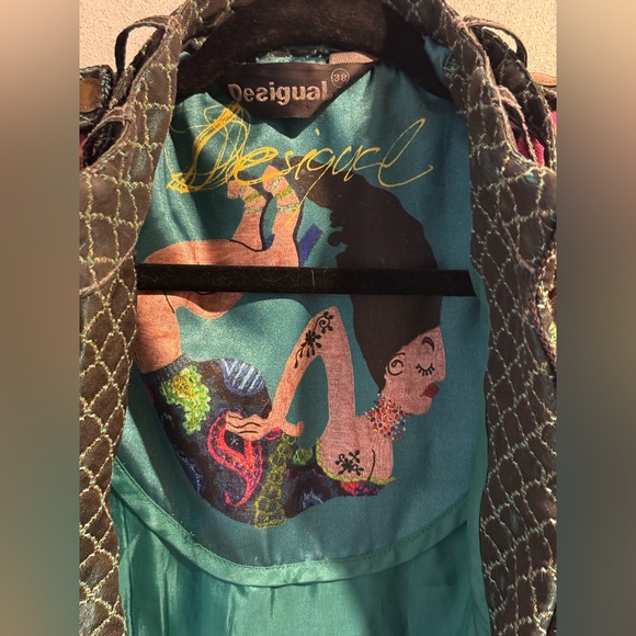 Desigual Black Multicolor Floral Jacket - Picture 3 of 4